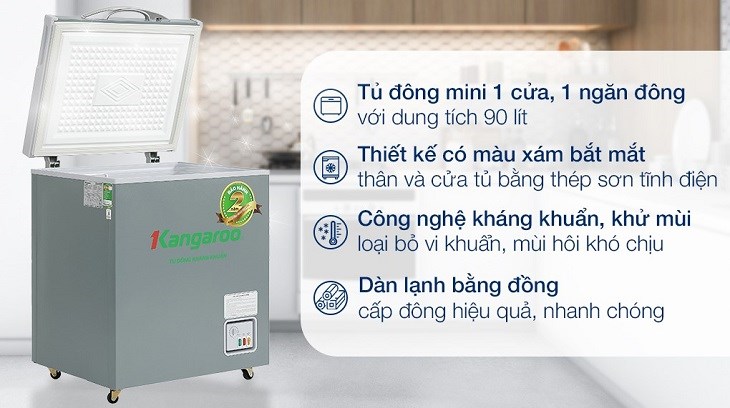 Tủ đông Kangaroo 90 lít KGFZ150NG1 thuộc thương hiệu Kangroo uy tín