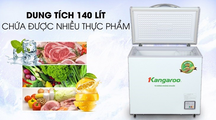 Tủ đông Kangaroo 140 lít KG 265NC1 thuộc dòng tủ đông 1 ngăn có dung tích lên tới 140 lít