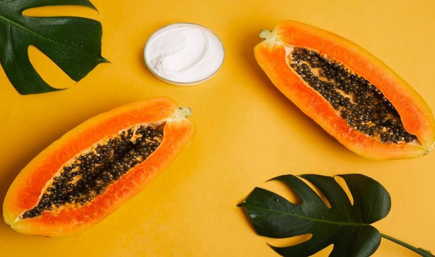 Chiết xuất từ trái đu đủ với công dụng làm sạch, giữ nước, giảm viêm