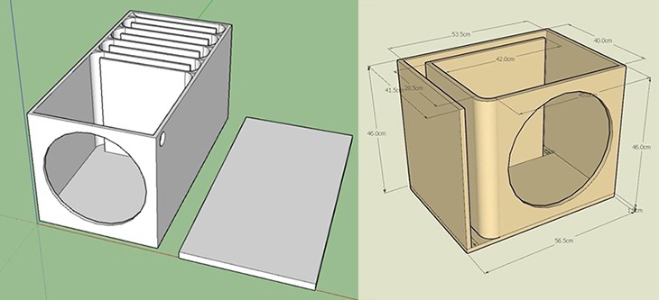 Để xác định kích thước, hình dạng và các chi tiết kỹ thuật, bạn cần tạo bản vẽ cho thùng loa