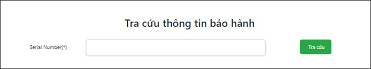 Tra cứu thông tin bảo hành bằng số Serial Number