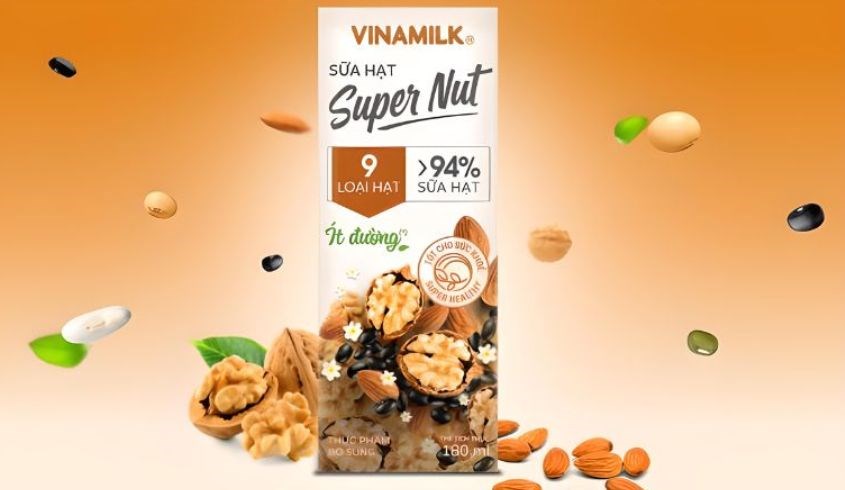 Lốc 4 hộp sữa hạt Vinamilk Super Nut 180 ml (từ 4 tuổi)