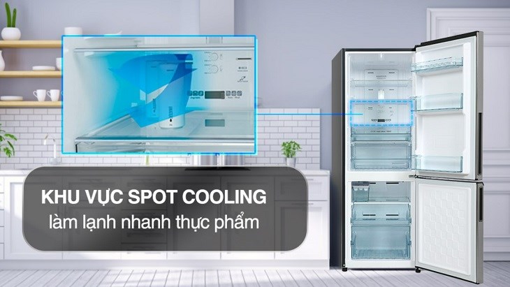 Tủ lạnh Hitachi Inverter 275 lít R-B330PGV8 BSL có thiết kế khu vực làm lạnh nhanh Spot Cooling