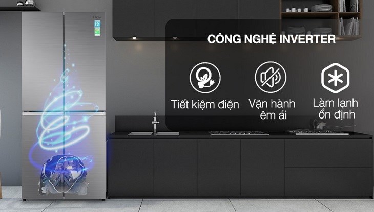 Tủ lạnh Casper Inverter 462 lít RM-520VT sử dụng công nghệ Inverter có thể tiết kiệm điện hiệu quả trong suốt thời gian vận hành