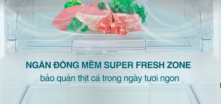 Ngăn đông mềm Super Fresh Zone trên tủ lạnh Casper Inverter 258 lít RT-270VD giúp người dùng chế biến thực phẩm nhanh chóng, không cần chờ rã đông quá lâu