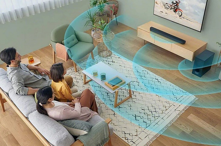 Công nghệ S-Force PRO Front Surround có khả năng giả lập âm thanh 3 chiều lan tỏa rộng khắp phòng[