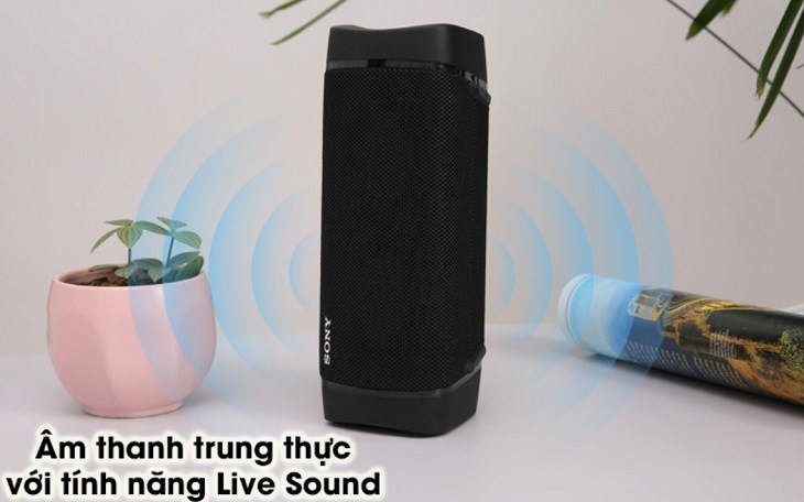 Công nghệ âm thanh Live Sound được tích hợp trên loa Bluetooth Sony Extra Bass SRS-XB33