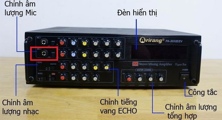 Chỉnh Volume Mic trên amply