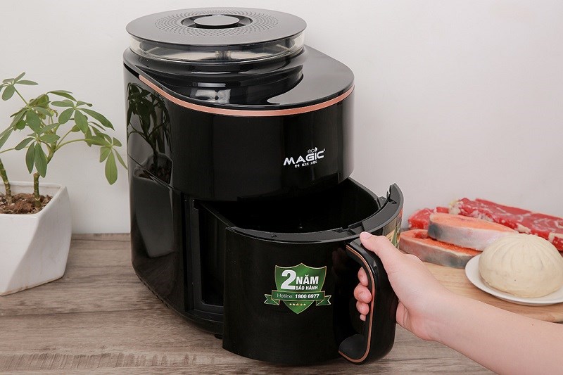 Nồi chiên không dầu kết hợp hấp Magic Eco S05 5 lít có tính năng hấp hiện đại