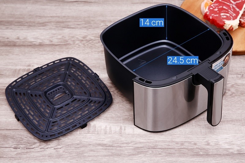 Nồi chiên không dầu Sunhouse SHD4026 6 lít có vỉ chiên phủ men chống dính, dễ dàng tháo rời