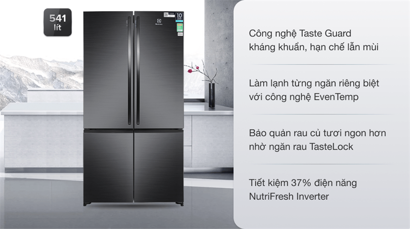 Tủ lạnh Electrolux Inverter 541 lít Multi Door EQE6000A-B