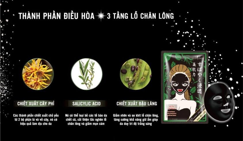 Mặt nạ đen Tràm Trà kiểm soát dầu và mụn SexyLook Tea Tree Anti Blemish 28 ml