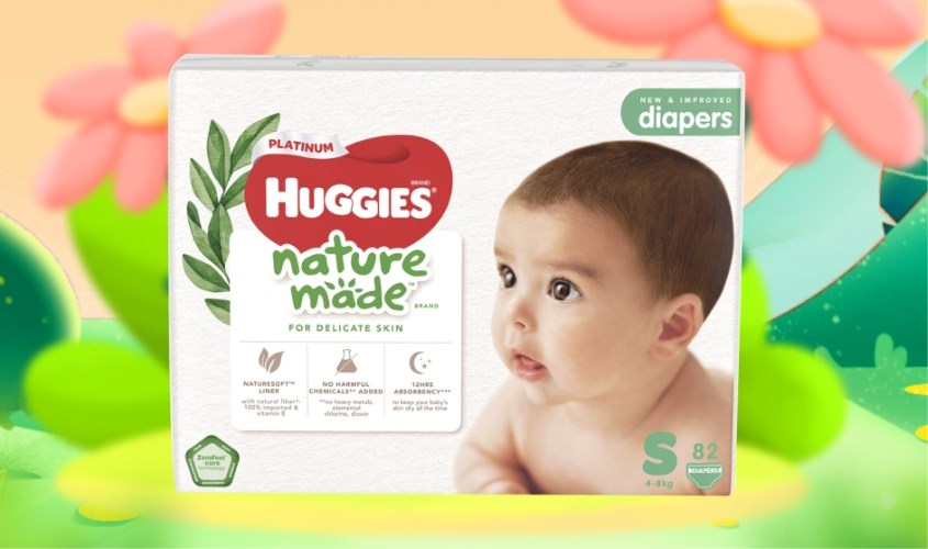 Tã dán Huggies Platinum nature made siêu cao cấp size S 82 miếng (4 - 8 kg) Tã dán Huggies Platinum nature made siêu cao cấp size S 82 miếng (4 - 8 kg)