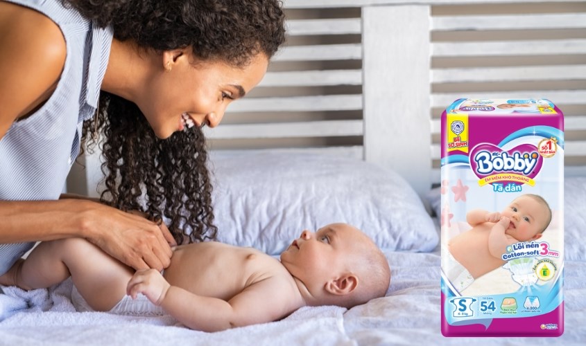 Tã dán Bobby size S 54 miếng (4 - 8 kg) Tã dán Bobby size S 54 miếng (4 - 8 kg)