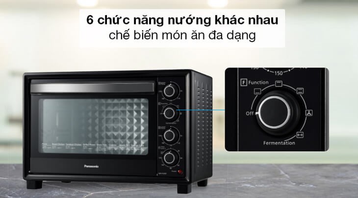 Lò nướng Panasonic NB-H3801KRA 38 lít được tích hợp 6 chế độ nướng khác nhau giúp bạn chế biến món ăn đa dạng