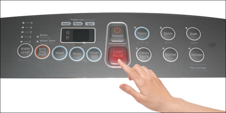 Nhấn chọn nút Bắt đầu/Tạm dừng 