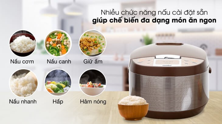 Nồi cơm điện tử Comfee 1.8 lít CR-FD1820C được tích hợp đa dạng chức năng nấu giúp tiết kiệm không gian và thời gian của bạn