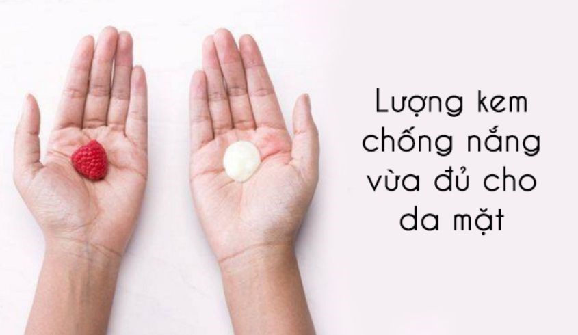 Lượng kem chống nắng đủ cho da