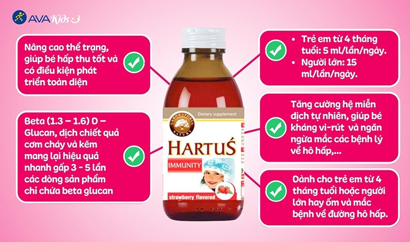 Siro Hartus Immunity hỗ trợ tăng đề kháng 150 ml (từ 4 tháng)
