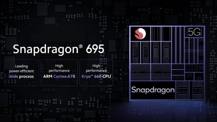 Điện thoại được tích hợp chip Snapdragon 695 5G với hiệu năng ấn tượng