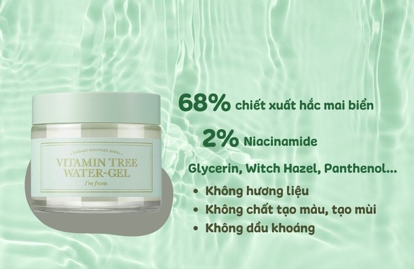 Bảng thành phần thiên nhiên lành tính và an toàn cho da