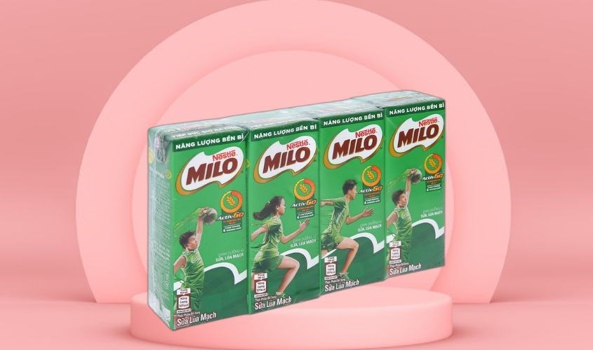 Lốc 4 hộp thức uống lúa mạch Nestlé Milo Active Go 180 ml (từ 6 tuổi)