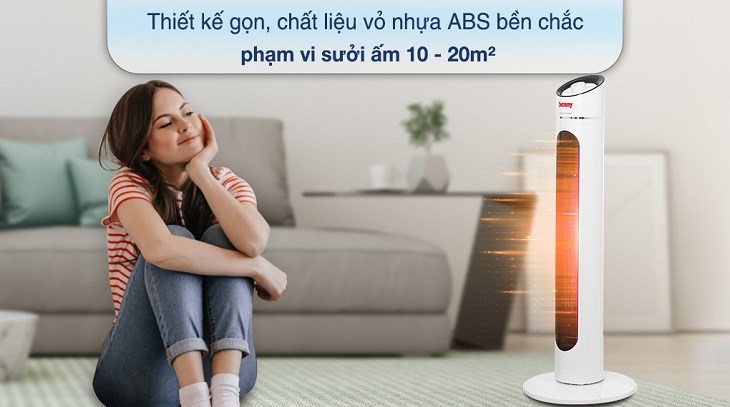 Quạt sưởi gốm Benny BHT2300 được làm từ nhựa ABS bền chắc, dễ dàng lau chùi