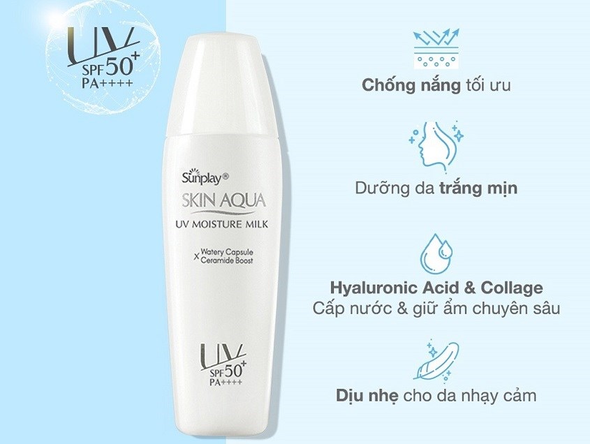 Chống nắng Sunplay Skin Aqua UV Moisture Milk SPF50+, PA++++