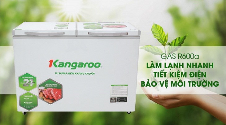 Tủ đông Kangaroo Inverter 286 lít KGFZ290IC1 sử dụng Gas R600a thân thiện với môi trường