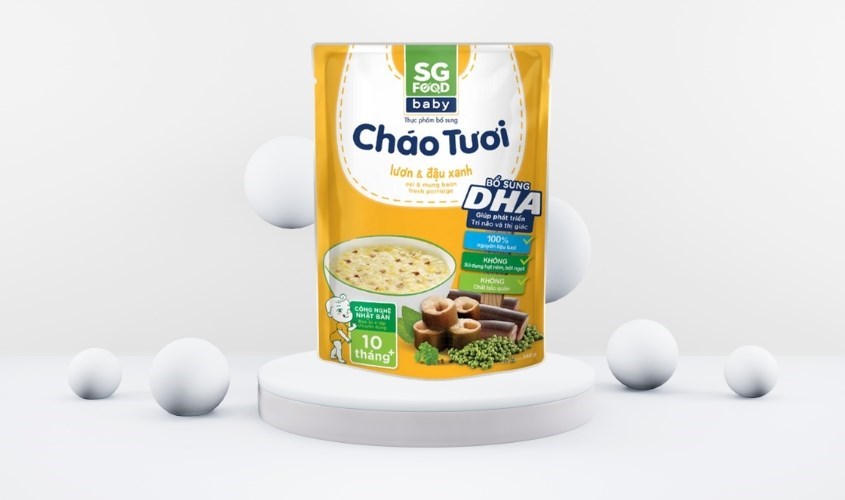 Cháo tươi SG Food Baby vị lươn, đậu xanh gói 240g (từ 10 tháng)