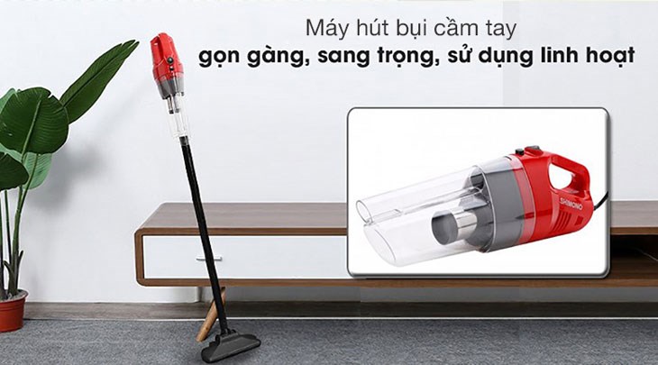 Máy hút bụi cầm tay Shimono SVC1020 có thiết kế nhỏ gọn, dễ dàng tháo lắp, di chuyển và sử dụng