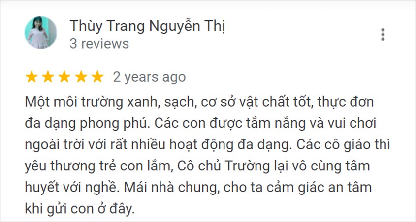 review của ba mẹ về trường mầm non EDC Academy