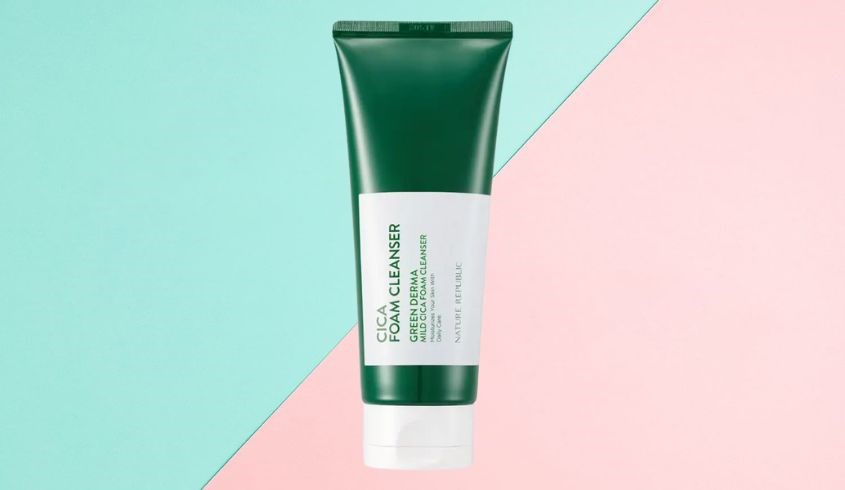 Sữa rửa mặt chiết xuất Keo Ong và Rau Má Nature Republic Green Derma Mild Cica 150 ml