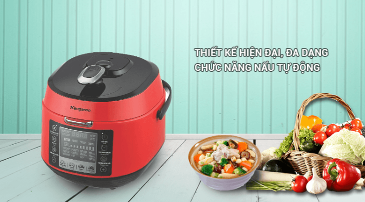 Nồi áp suất điện Kangaroo KG5P3 5 lít có thiết kế hiện đại, phù hợp với mọi gian bếp