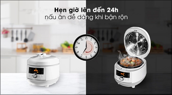 Nồi áp suất Gree CYFWK-50X62S 5 lít được trang bị chế độ hẹn giờ nấu tiện lợi