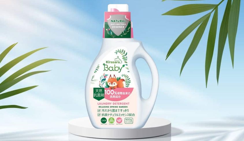 Nước giặt quần áo cho bé Kirasara Baby hương oải hương và hoa cúc can 900g
