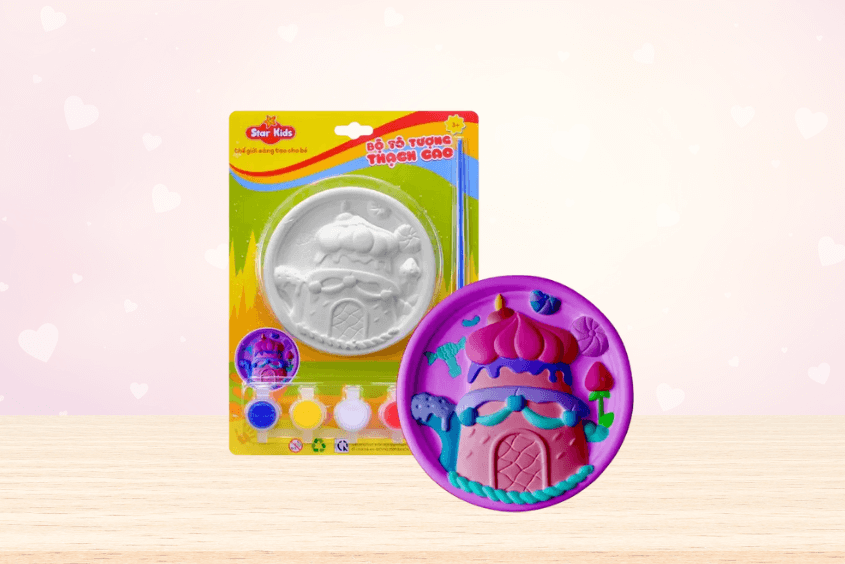 Bộ đồ chơi tô tượng thạch cao lâu đài Star Kids K-101/8 rèn luyện tính kiên trì cho bé