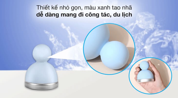 Cây lăn lạnh massage Emmié Face & Body Ice Cooler Blue có kiểu dáng trang nhã và kích thước nhỏ gọn, thuận tiện mang theo bên mình đi bất cứ nơi đâu