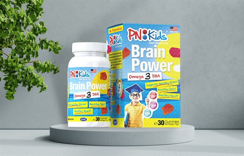 Viên nhai PN Kids Brain Power Omega 3 DHA bổ não 30 viên (từ 3 tuổi)