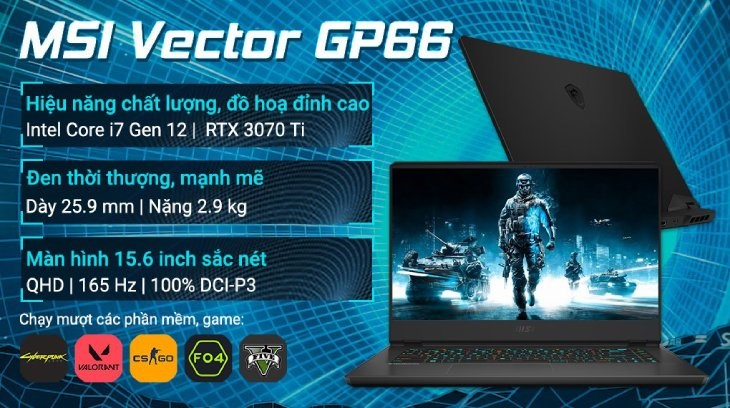 Laptop MSI Gaming Vector GP66 12UGS i7 có giá lên đến 56 triệu đồng