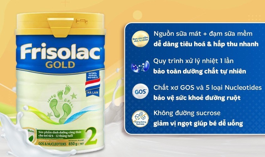 Sữa bột Friso Gold số 2 hương vani 850g (6 - 12 tháng)