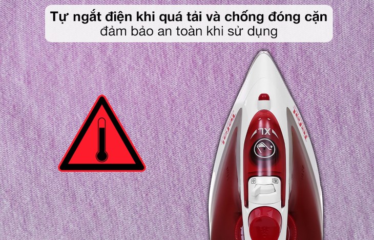 Bàn ủi hơi nước Tefal FV5717E0 2600W có tính năng tự ngắt điện sẽ giúp nâng cao độ an toàn khi sử dụng