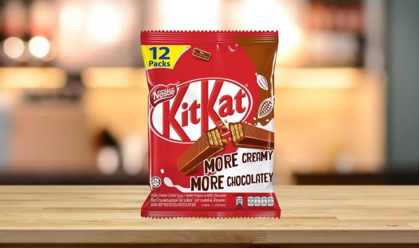 Bánh xốp phủ socola KitKat gói 12 thanh 204g (từ 3 tuổi)