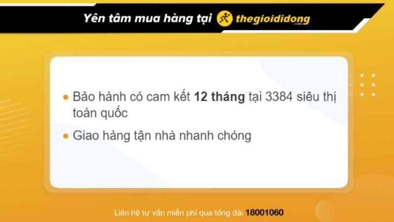 Chính sách bảo hành phụ kiện tại TGDĐ.