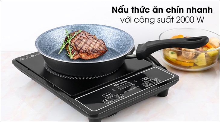 Bếp hồng ngoại Kangaroo KG20IFP1 được trang bị công suất 2000W giúp nấu chín thực phẩm nhanh chóng