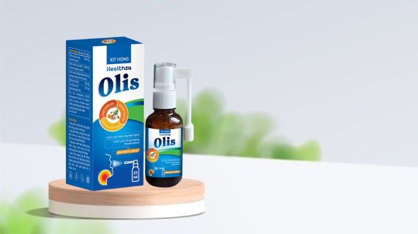 Lọ xịt Healthza Olis giúp kháng khuẩn, giảm ho và đau rát cổ họng 25 ml (từ 2 tuổi)
