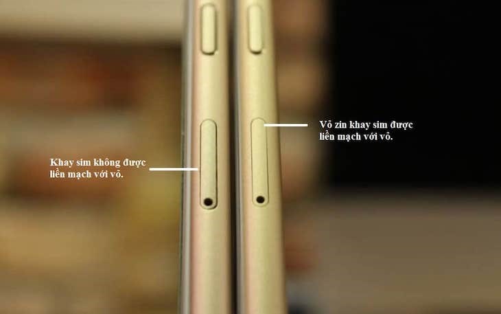 Sự khác biệt giữa khe sim của iPhone đã bị thay vỏ và chưa bị thay vỏ