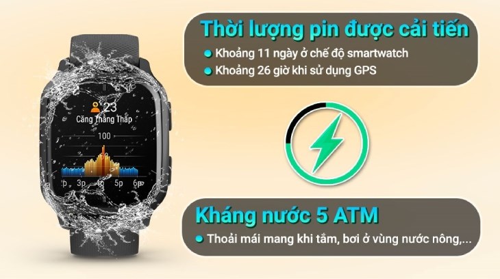 Đồng hồ thông minh Garmin Venu SQ 2 Music 40.6mm có thời lượng pin lớn