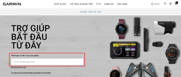 Kiểm tra số IMEI qua trang hỗ trợ của Garmin