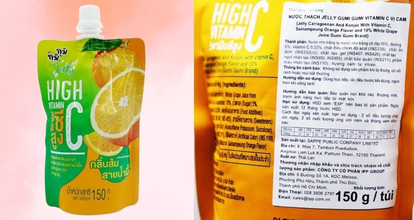 Nước ép trái cây Jelly Gumi Gumi vị cam 150g Nước ép trái cây Jelly Gumi Gumi vị cam 150g